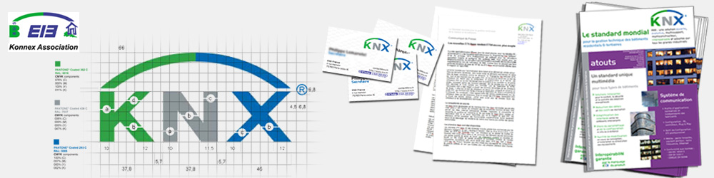 Logo, papeterie et plaquette KNX France