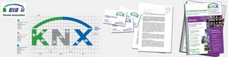 Logo, papeterie et plaquette KNX France